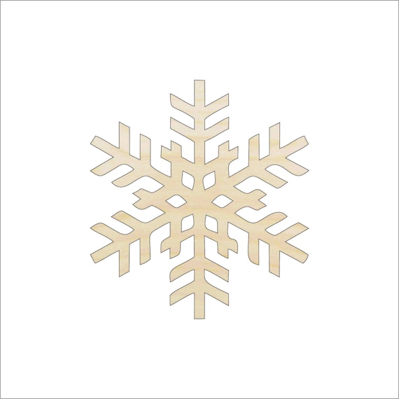 Snowflake Winter Unfinished Wood Shape Piece Cutout for DIY Craft