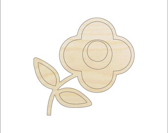 Flower - Laser Cut Out Unfinished Wood Shape Craft Supply FLR45