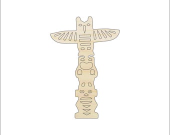 Building Totem Pole - Laser Cut Out Unfinished Wood Craft Shape XTR14 Building Totem Pole - Laser Cut Out Unfinished Wood Craft Shape XTR14