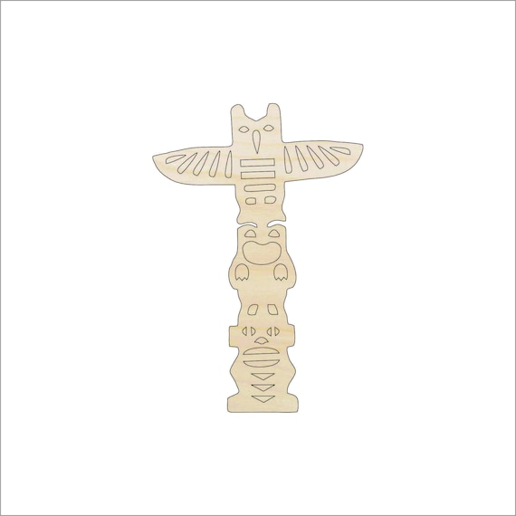 Building Totem Pole - Laser Cut Out Unfinished Wood Craft Shape XTR14 Building Totem Pole - Laser Cut Out Unfinished Wood Craft Shape XTR14
