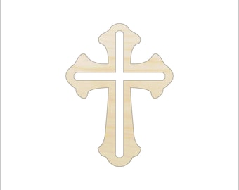 Cross - Laser Cut Out Unfinished Wood Craft Shape REL79 Cross - Laser Cut Out Unfinished Wood Craft Shape REL79