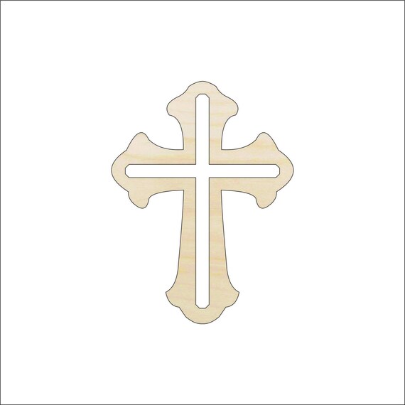 Cross - Laser Cut Out Unfinished Wood Craft Shape REL79 Cross - Laser Cut Out Unfinished Wood Craft Shape REL79