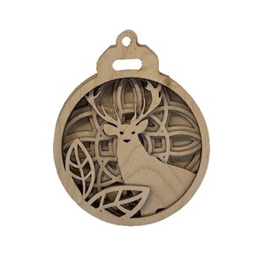 3D Ornament Deer 5 Pieces Laser Cut Out Unfinished ORN140 3D Ornament Deer 5 Pieces Laser Cut Out Unfinished ORN140