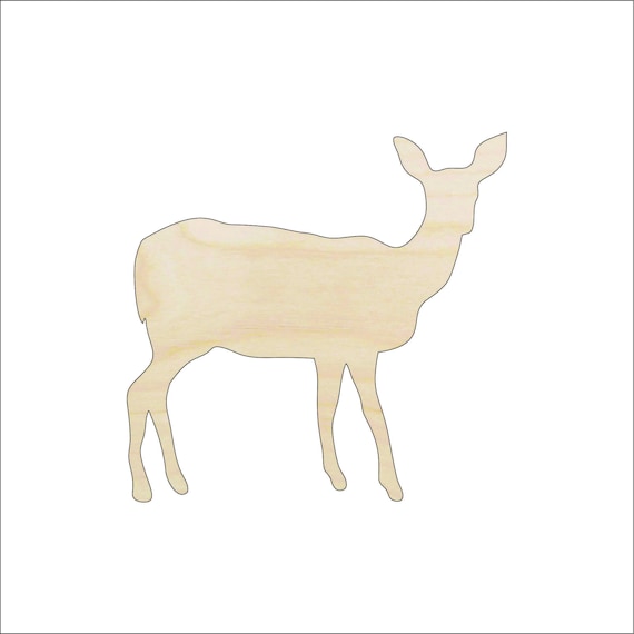 Deer - Laser Cut Out Unfinished Wood Craft Shape DER4 Deer - Laser Cut Out Unfinished Wood Craft Shape DER4