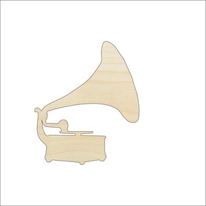 Music Phonograph - Laser Cut Out Unfinished Wood Craft Shape MSC44 Music Phonograph - Laser Cut Out Unfinished Wood Craft Shape MSC44