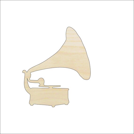 Music Phonograph - Laser Cut Out Unfinished Wood Craft Shape MSC44 Music Phonograph - Laser Cut Out Unfinished Wood Craft Shape MSC44
