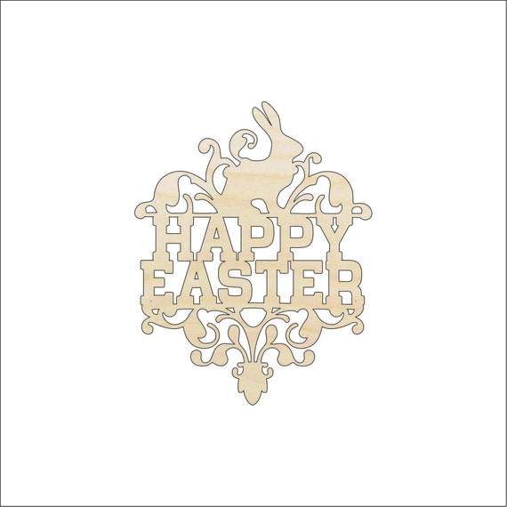 Word Happy Easter - Laser Cut Out Unfinished Wood Craft Shape ESR20 Word Happy Easter - Laser Cut Out Unfinished Wood Craft Shape ESR20