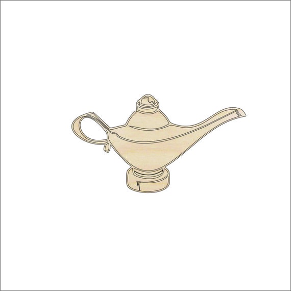 Decor Lamp Genie - Laser Cut Out Unfinished Wood Craft Shape WLD22 Decor Lamp Genie - Laser Cut Out Unfinished Wood Craft Shape WLD22