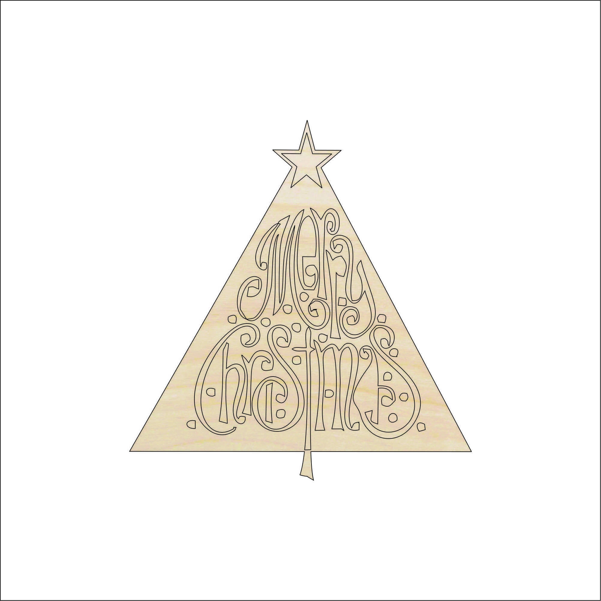 Tree - Laser Cut Out Unfinished Wood Craft Shape XMS111 Tree - Laser Cut Out Unfinished Wood Craft Shape XMS111