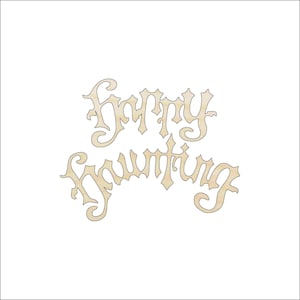 Happy Halloween set of two words - Wood Craft Shape Laser Cut Out & Unfinished DIY Craft Supply  FAL11