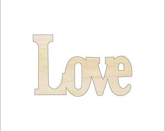 Word Love - Laser Cut Out Unfinished Wood Craft Shape WRD109 Word Love - Laser Cut Out Unfinished Wood Craft Shape WRD109