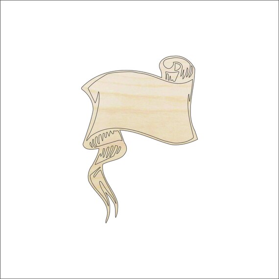 Banner - Laser Cut Out Unfinished Wood Craft Shape BNR14 Banner - Laser Cut Out Unfinished Wood Craft Shape BNR14