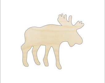 Moose - Laser Cut Out Unfinished Wood Shape Craft Supply MUS22
