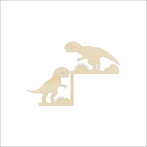 Shelf Sitter Dinosaur - Laser Cut Out Unfinished Wood Craft Shape SHLF23 Shelf Sitter Dinosaur - Laser Cut Out Unfinished Wood Craft Shape SHLF23