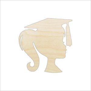 School Graduation Girl - Laser Cut Out Unfinished Wood Craft Shape SCL22 School Graduation Girl - Laser Cut Out Unfinished Wood Craft Shape SCL22