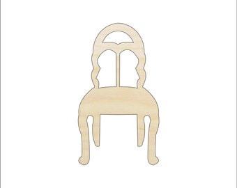 Decor Chair - Laser Cut Out Unfinished Wood Craft Shape DCR40 Decor Chair - Laser Cut Out Unfinished Wood Craft Shape DCR40
