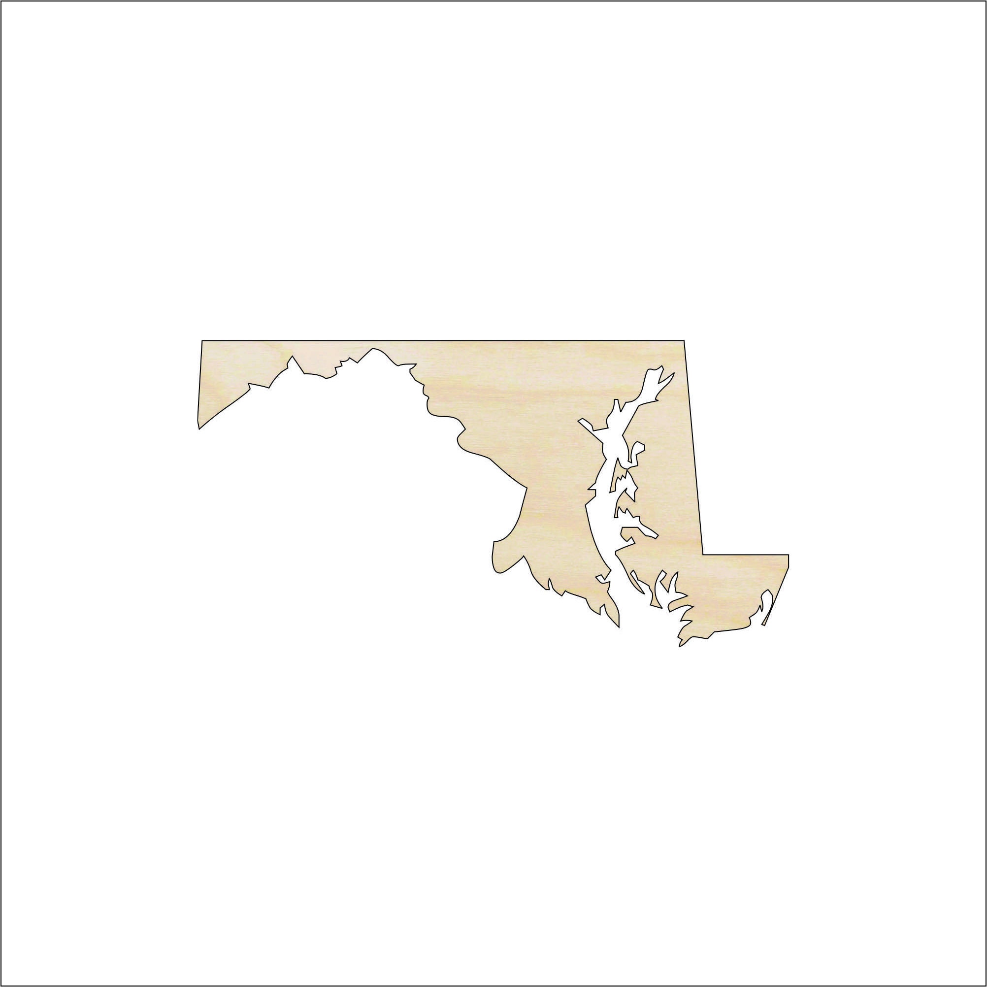 State Maryland - Laser Cut Out Unfinished Wood Craft Shape STAT68 State Maryland - Laser Cut Out Unfinished Wood Craft Shape STAT68