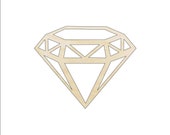 Diamond - Laser Cut Out Unfinished Wood Craft Shape XTR21 Diamond - Laser Cut Out Unfinished Wood Craft Shape XTR21