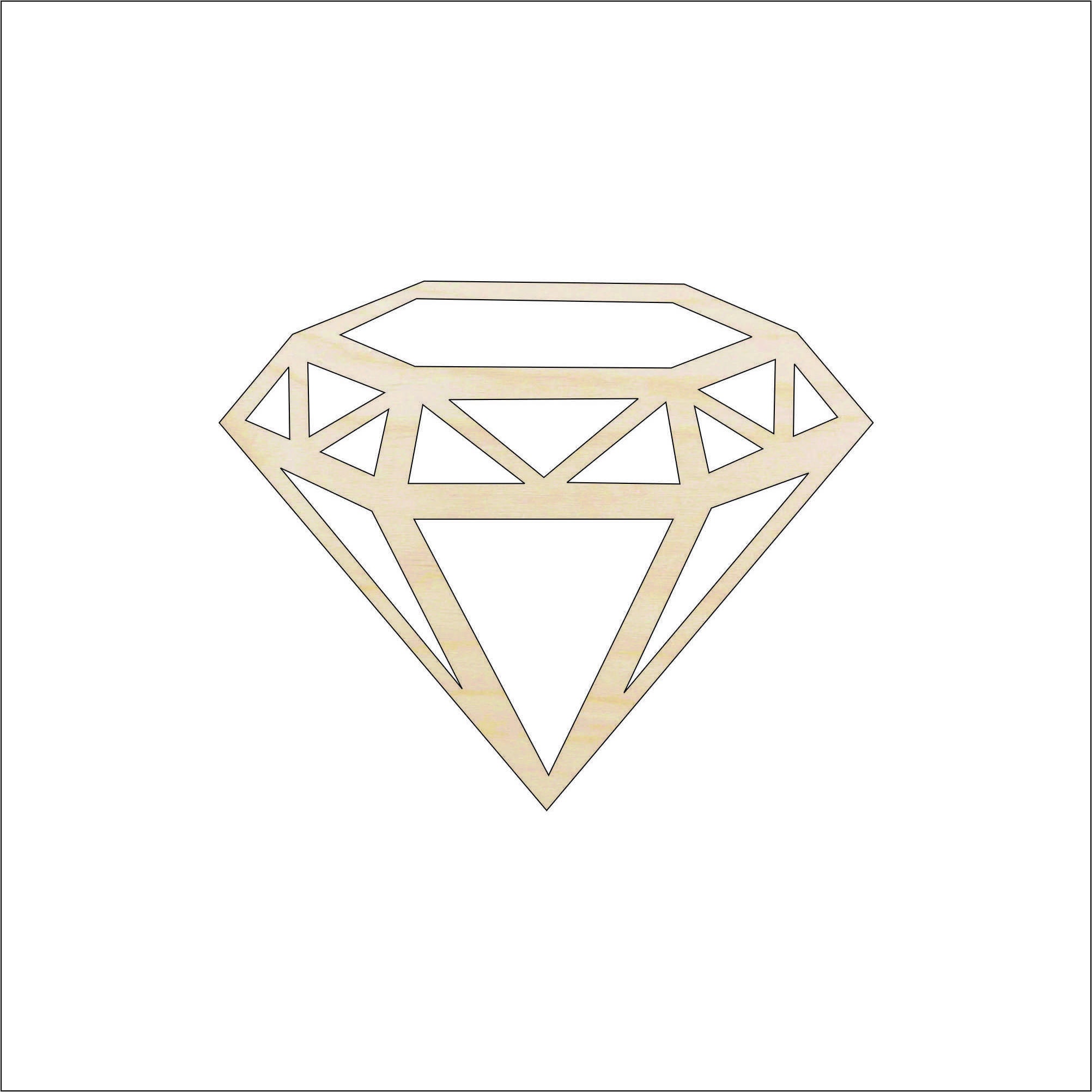 Diamond 2 Laser Cut Out Wood Shape Craft Supply - Woodcraft