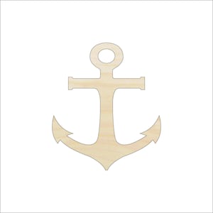 Boat Anchor - Wood Craft Shape Laser Cut Out & Unfinished DIY Craft Supply  ANC19