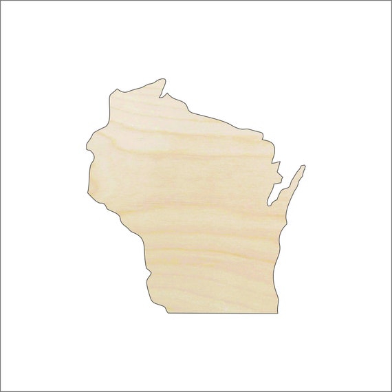 State Wisconsin - Laser Cut Out Unfinished Wood Craft Shape STAT97 State Wisconsin - Laser Cut Out Unfinished Wood Craft Shape STAT97