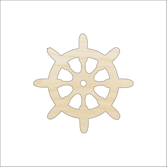 Boat Wheel - Laser Cut Out Unfinished Wood Craft Shape BOT26 Boat Wheel - Laser Cut Out Unfinished Wood Craft Shape BOT26