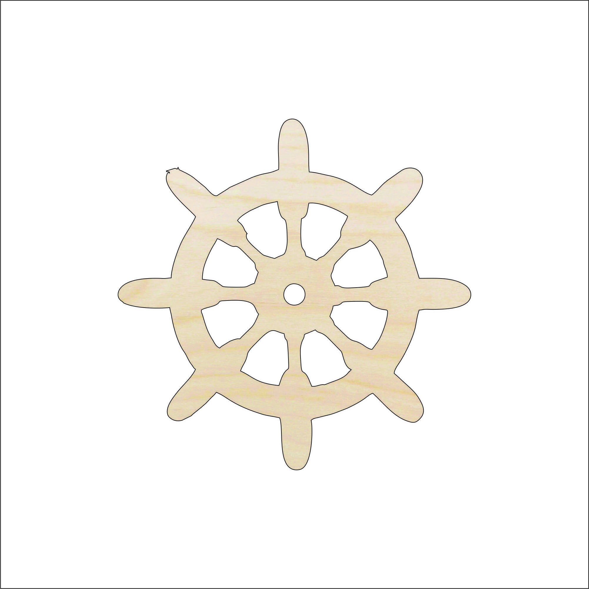 Boat Wheel - Laser Cut Out Unfinished Wood Craft Shape BOT26 Boat Wheel - Laser Cut Out Unfinished Wood Craft Shape BOT26