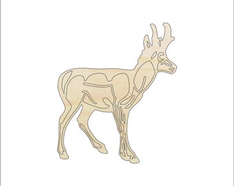 Antelope - Laser Cut Out Unfinished Wood Craft Shape ANML78 Antelope - Laser Cut Out Unfinished Wood Craft Shape ANML78