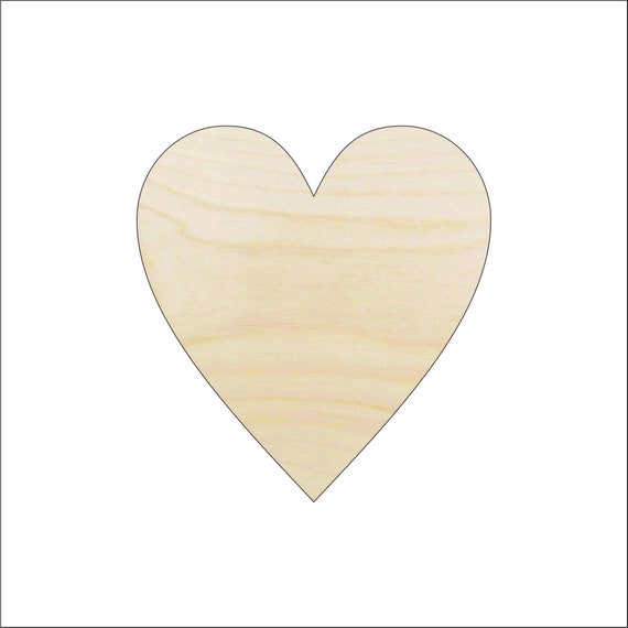 Heart - Laser Cut Out Unfinished Wood Craft Shape HRT14 Heart - Laser Cut Out Unfinished Wood Craft Shape HRT14