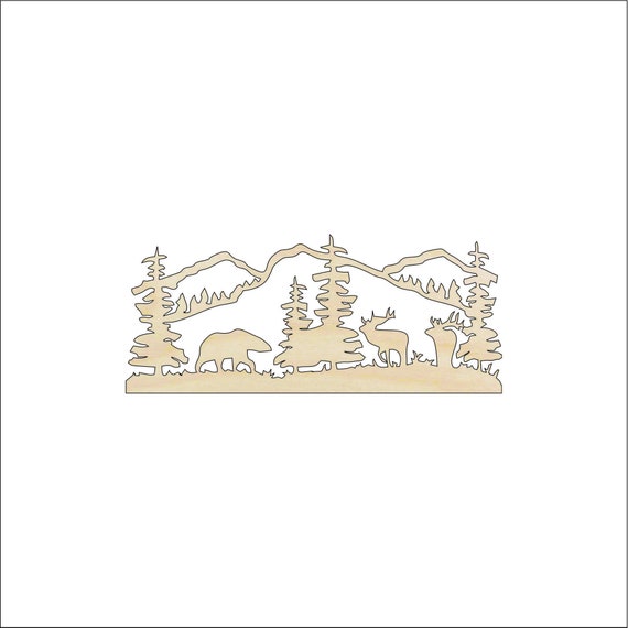 Scene Animal - Laser Cut Out Unfinished Wood Craft Shape ANML80 Scene Animal - Laser Cut Out Unfinished Wood Craft Shape ANML80