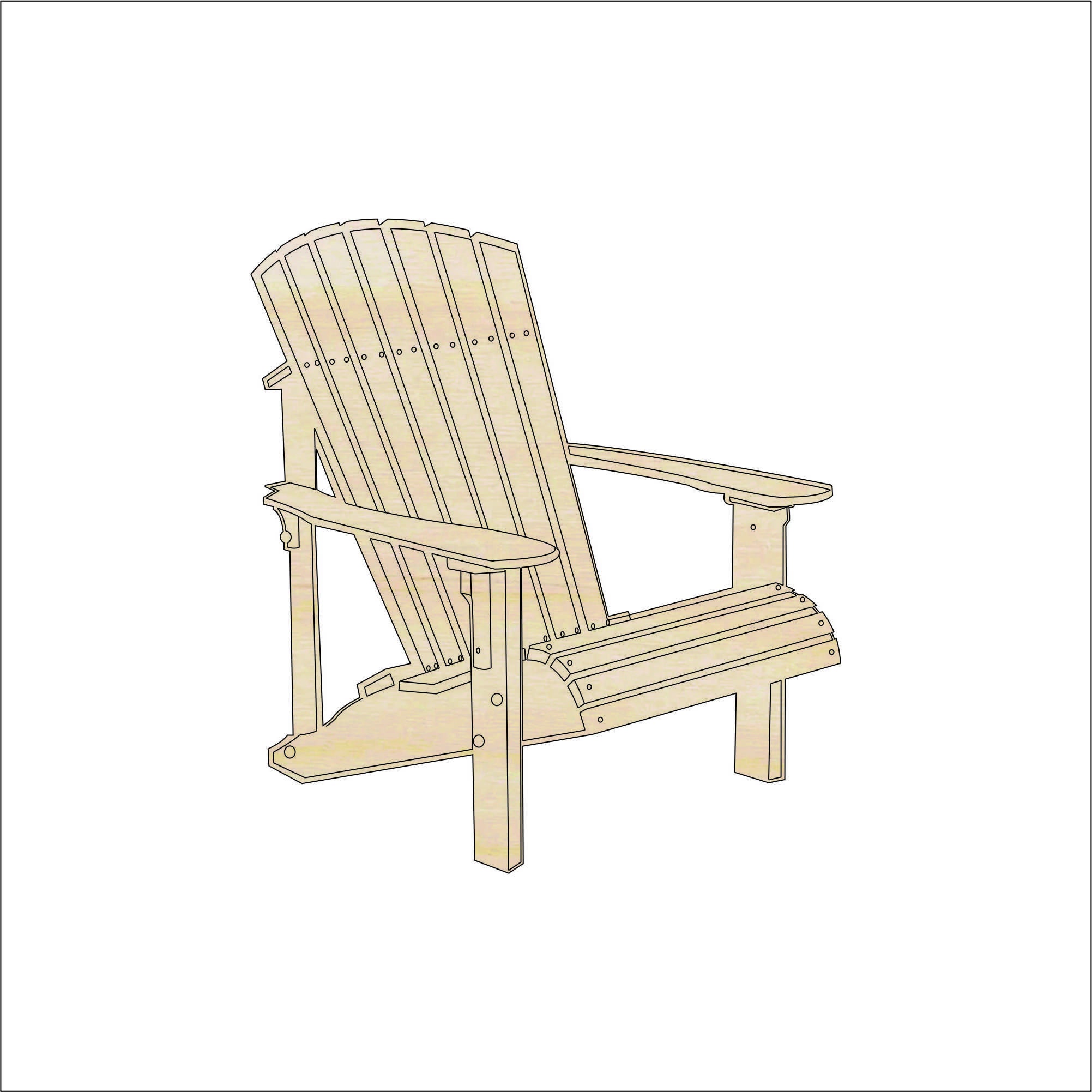 Decor Chair Adirondack - Laser Cut Out Unfinished Wood Craft Shape BCH12 Decor Chair Adirondack - Laser Cut Out Unfinished Wood Craft Shape BCH12
