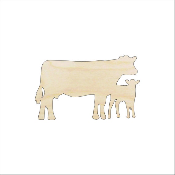 Cow - Laser Cut Out Unfinished Wood Craft Shape COW30 Cow - Laser Cut Out Unfinished Wood Craft Shape COW30