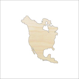 Continent North America - Laser Cut Out Unfinished Wood Craft Shape WLD6 Continent North America - Laser Cut Out Unfinished Wood Craft Shape WLD6