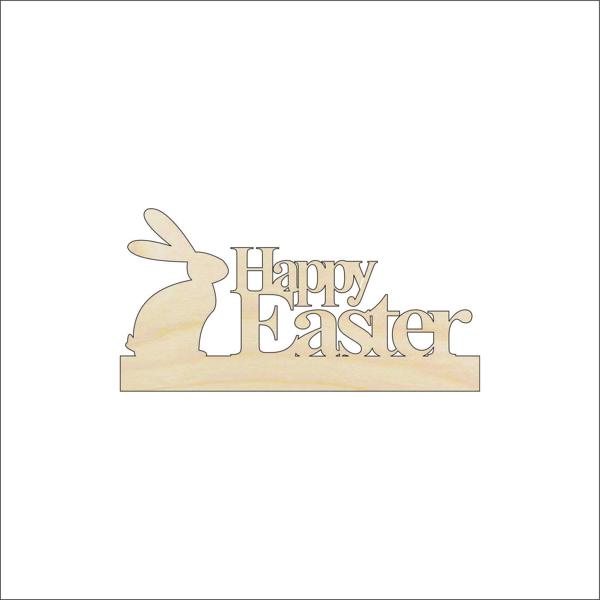 Sign Happy Easter - Laser Cut Out Unfinished Wood Craft Shape ESR39 Sign Happy Easter - Laser Cut Out Unfinished Wood Craft Shape ESR39