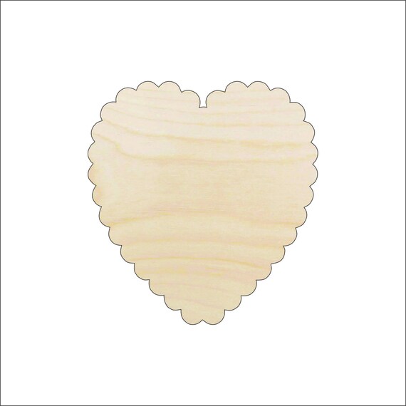 Heart - Laser Cut Out Unfinished Wood Craft Shape HRT9 Heart - Laser Cut Out Unfinished Wood Craft Shape HRT9