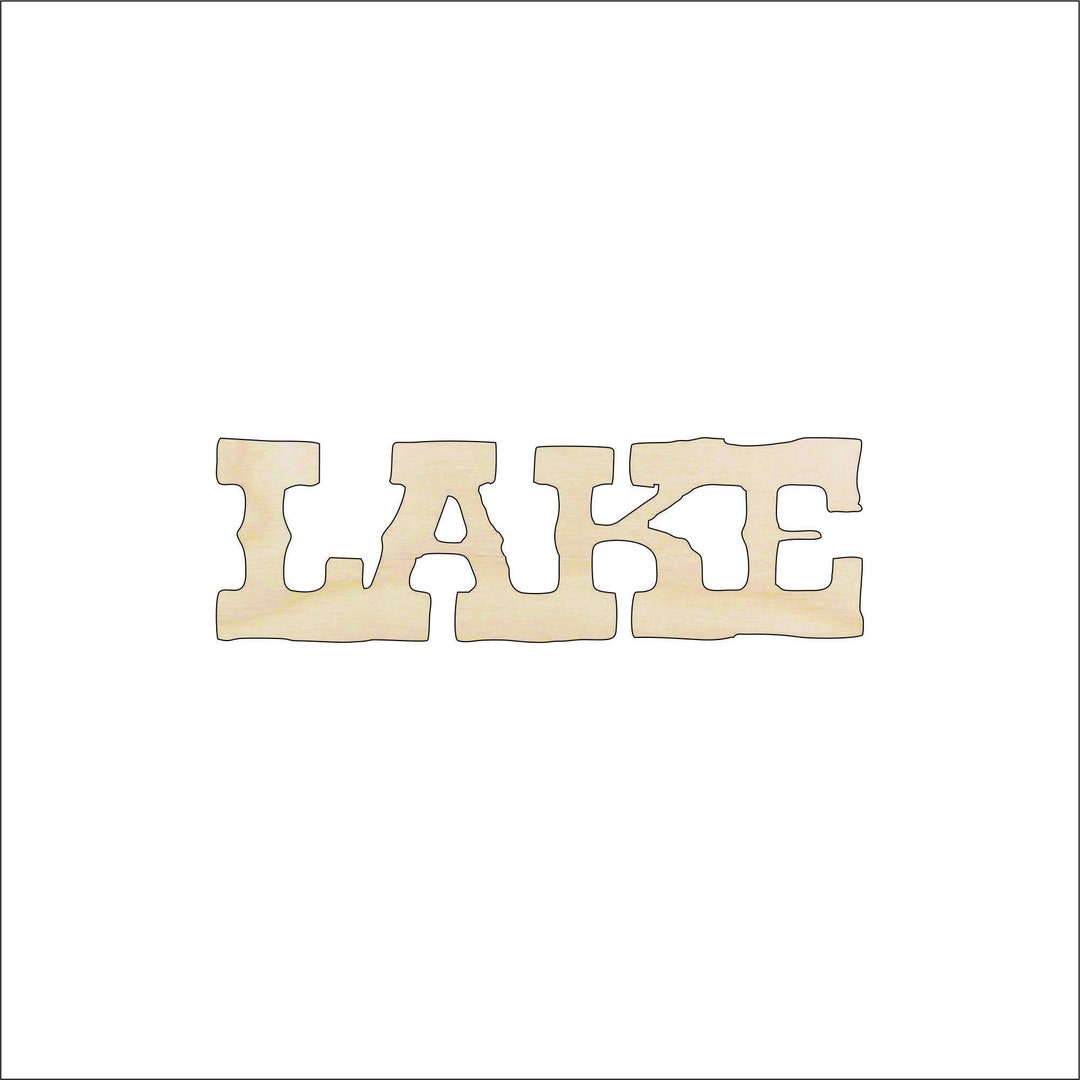 Word Lake - Laser Cut Out Unfinished Wood Craft Shape TRP19 Word Lake - Laser Cut Out Unfinished Wood Craft Shape TRP19