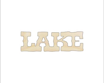 Word Lake - Laser Cut Out Unfinished Wood Craft Shape TRP19 Word Lake - Laser Cut Out Unfinished Wood Craft Shape TRP19