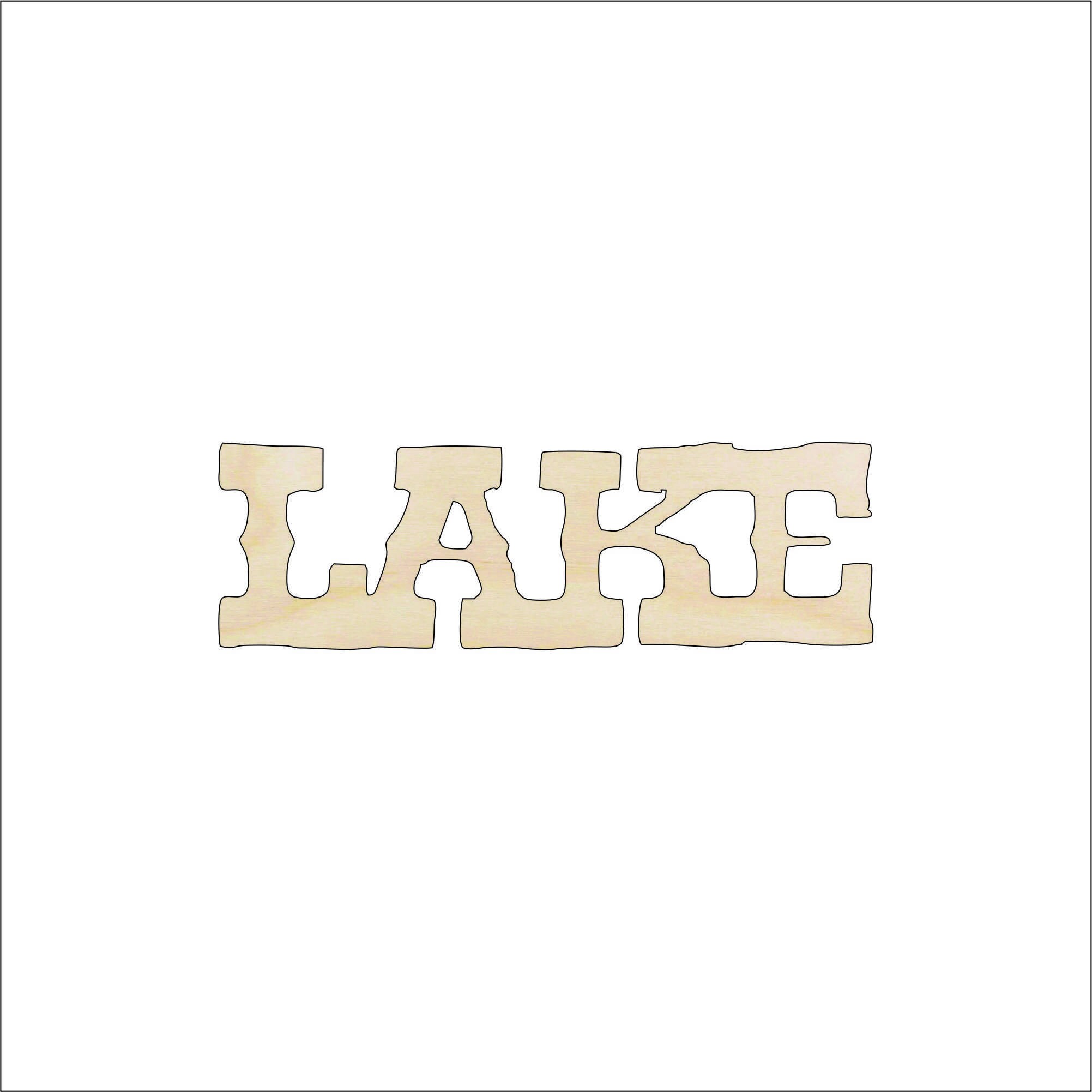 Word Lake - Laser Cut Out Unfinished Wood Craft Shape TRP19 Word Lake - Laser Cut Out Unfinished Wood Craft Shape TRP19