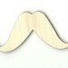 Mustache - Laser Cut Out Unfinished Wood Shape Craft Supply PPL51