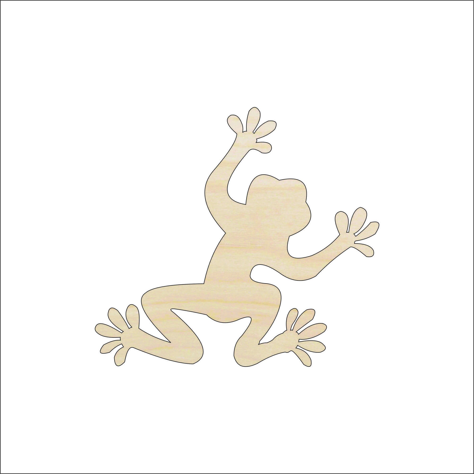 Frog - Laser Cut Out Unfinished Wood Craft Shape FRG1 Frog - Laser Cut Out Unfinished Wood Craft Shape FRG1