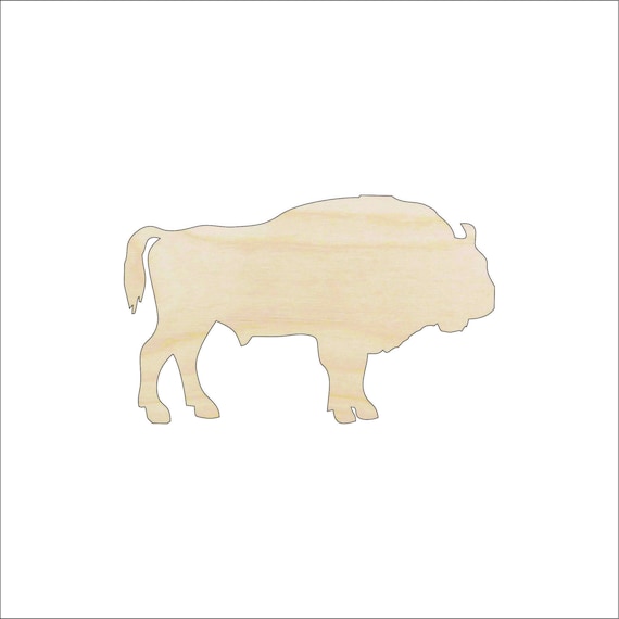 Bison Buffalo - Laser Cut Out Unfinished Wood Craft Shape ANML54 Bison Buffalo - Laser Cut Out Unfinished Wood Craft Shape ANML54