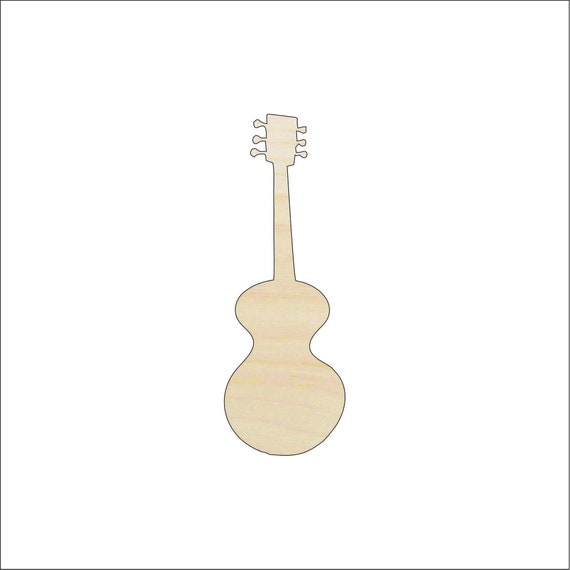 Music Guitar - Laser Cut Out Unfinished Wood Craft Shape MSC20 Music Guitar - Laser Cut Out Unfinished Wood Craft Shape MSC20