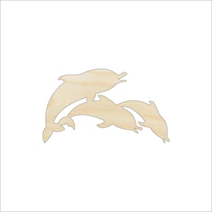Dolphins - Laser Cut Out Unfinished Wood Craft Shape SEA18 Dolphins - Laser Cut Out Unfinished Wood Craft Shape SEA18