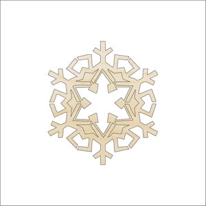 Snowflake - Laser Cut Out Unfinished Wood Shape Craft Supply SNW52