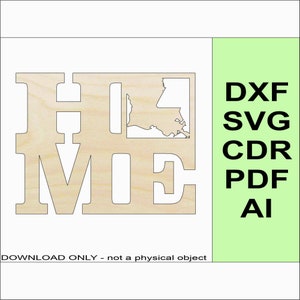 Download Louisiana Home State Design - Laser CNC Cricut SVG DXF Glowforge Files "Digital Files Only"
