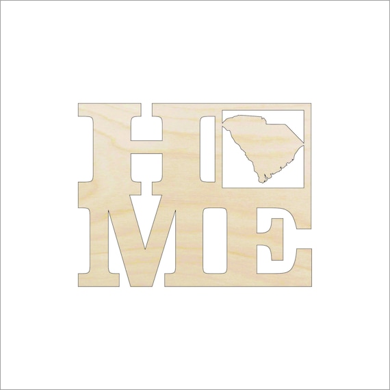 State South Carolina Home - Laser Cut Out Unfinished Wood Craft Shape STAT30 State South Carolina Home - Laser Cut Out Unfinished Wood Craft Shape STAT30