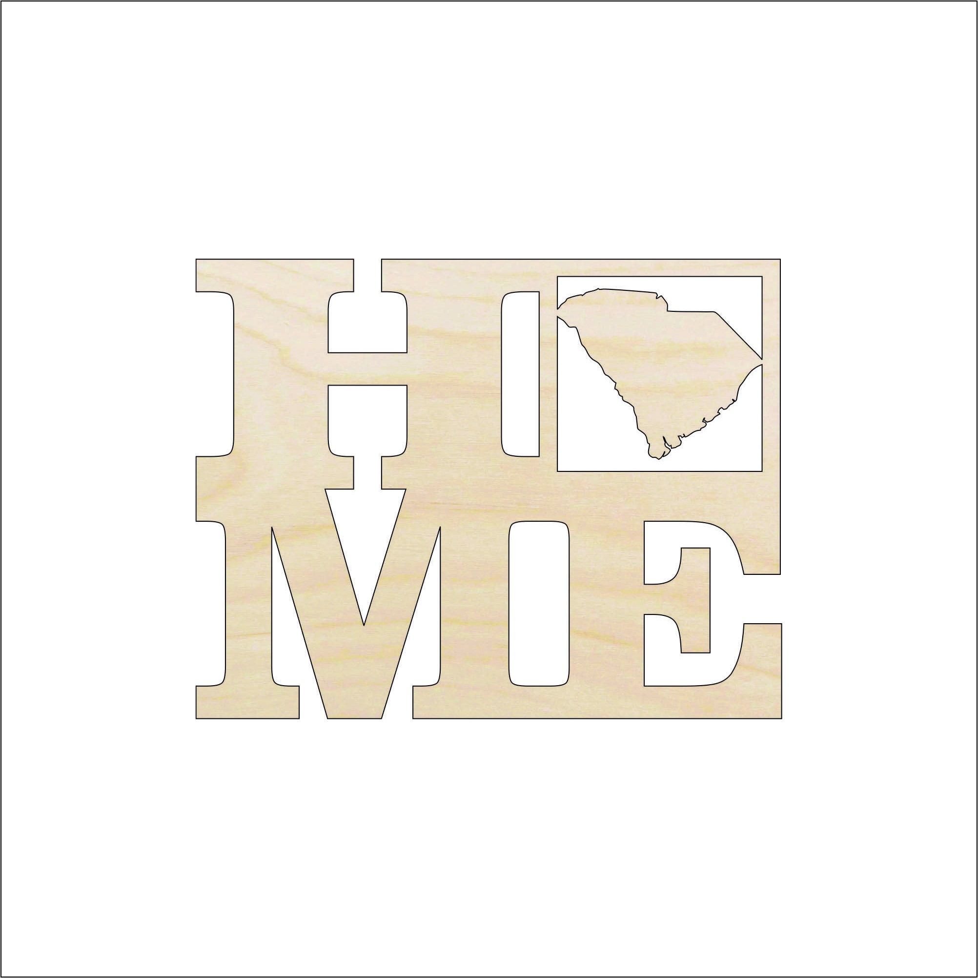 State South Carolina Home - Laser Cut Out Unfinished Wood Craft Shape STAT30 State South Carolina Home - Laser Cut Out Unfinished Wood Craft Shape STAT30