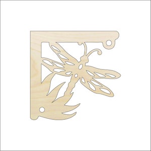 Flying Dragonfly Decorative Shelf Bracket - Wood Craft Shape Laser Cut Out & Unfinished DIY Craft Supply  SHLF10