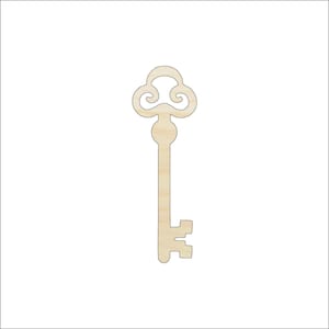 Key - Laser Cut Out Unfinished Wood Craft Shape KEY8 Key - Laser Cut Out Unfinished Wood Craft Shape KEY8