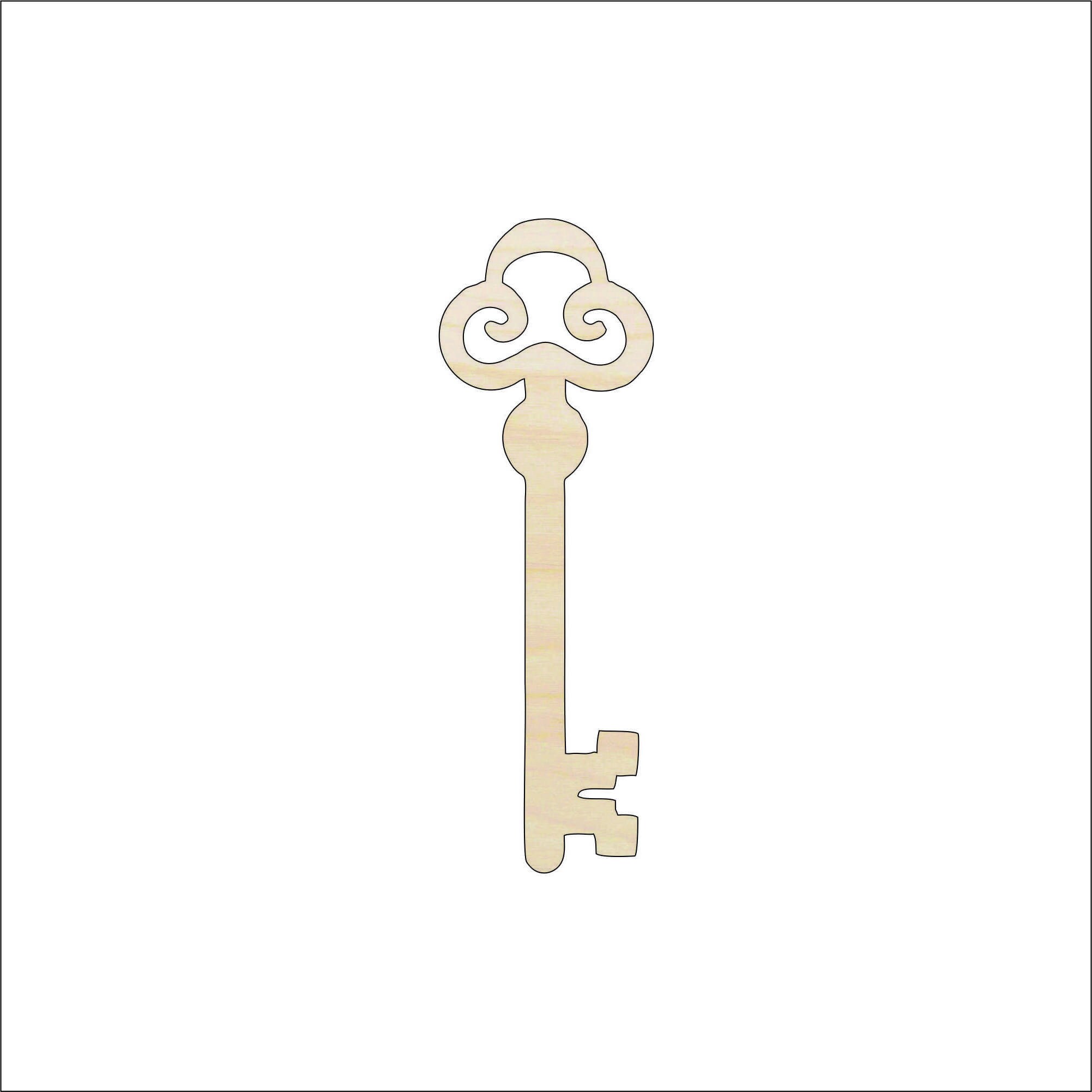 Key - Laser Cut Out Unfinished Wood Craft Shape KEY8 Key - Laser Cut Out Unfinished Wood Craft Shape KEY8